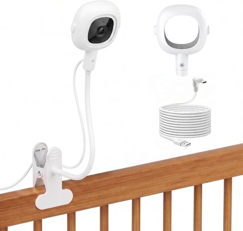 Baby Monitor Stand for Nanit Pro/Plus,Flexible Gooseneck Clip Mount with USB C Charger Mount and 10FT Cable for Baby Monitor Camera, Nanit Travel Stand Without Tool or Wall Damage(Camera not Included) in Kuwait