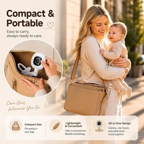 Baby Monitor Stand for Nanit Pro/Plus,Flexible Gooseneck Clip Mount with USB C Charger Mount and 10FT Cable for Baby Monitor Camera, Nanit Travel Stand Without Tool or Wall Damage(Camera not Included) in Kuwait