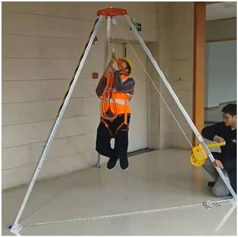 Rescue Tripod, Adjustable Rescue Tripod Sewer Tunnel Aluminum Lifting Rack with Safety Belts & Carrying Storage Bags | Without Fall Arrestor,1200lbs in Kuwait
