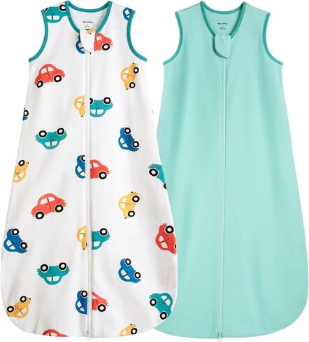 Baby Sleep Sack 6-12 Months 1.0 Tog 100% Cotton Toddler Sleep Sack,2 Pack Breathable Soft All Year Wearable Blanket for Toddler in Kuwait