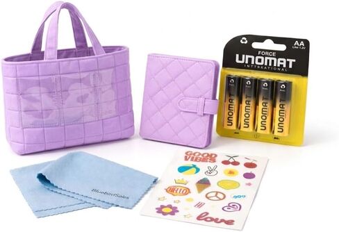Fujifilm Instax Holiday Accessories Bundle – Lilac Purple Tote Bag & Mini Photo Album, Sticker Sheet, AA Battery Pack (4), BluebirdSales Microfiber Cleaning Cloth in Kuwait
