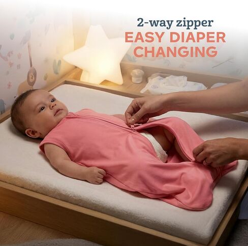 Baby Sleep Sack 0.5 TOG, Lightweight 3-Pack, L, 15-24 Months, Green Leaf | 95% Polyester, 5% Spandex, soft stretch fabric, roomy hip area, 2-way zipper for easy diaper changes, ideal for warm rooms in Kuwait