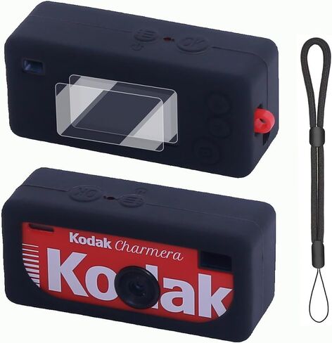Case for Kodak Charmera Keychain Digital Camera, Soft Silicone Protective Case with Screen Protector and Wrist Strap Accessories for Kodak Blind Box Mini Camera, Anti-Scratch - Brown in Kuwait