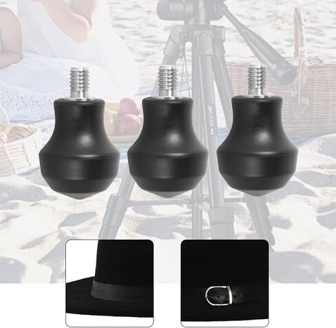 3 Pieces Tripod Foot Pad Camera Tripod Monopod Silicone Foot Pad Anti Slip Tripod Spike Feet Universal Leg Replacement Stainless Steel in Kuwait