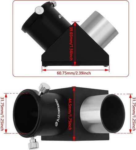 Astromania 1.25-Inch 6/12.5/20mm Plossl Telescope Eyepiece Set - Bundle with - 1.25" 90-Degree Diagonal Mirror in Kuwait