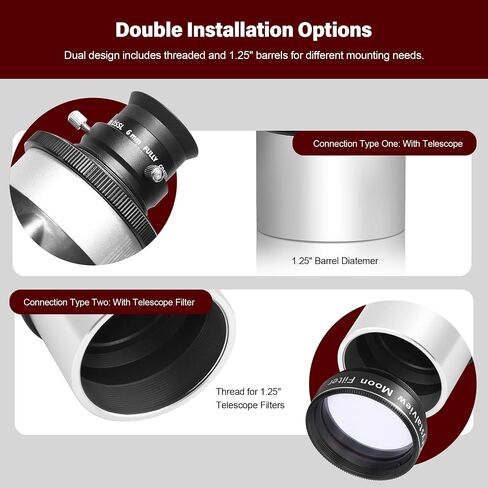 Astromania 1.25-Inch 6/12.5/20mm Plossl Telescope Eyepiece Set - Bundle with - 1.25" 90-Degree Diagonal Mirror in Kuwait