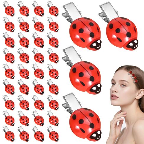 Fun Ladybug Hair Clips for Women & Girls, Whimsical Cute Bug Hair Accessories with Metal Grip | Fun Decorative Clips for Daily Use & Cosplay Themed Party & Halloween (20) in Kuwait