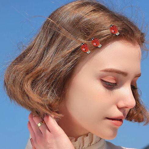 Fun Ladybug Hair Clips for Women & Girls, Whimsical Cute Bug Hair Accessories with Metal Grip | Fun Decorative Clips for Daily Use & Cosplay Themed Party & Halloween (20) in Kuwait