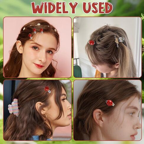 Fun Ladybug Hair Clips for Women & Girls, Whimsical Cute Bug Hair Accessories with Metal Grip | Fun Decorative Clips for Daily Use & Cosplay Themed Party & Halloween (20) in Kuwait