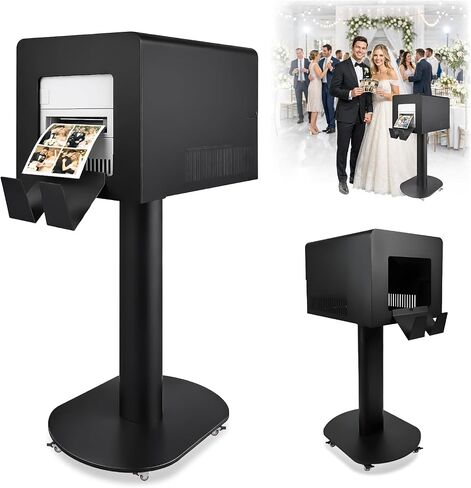 Photo Booth Printer Stand, Professional Heavy Duty Metal Printer Stand for DNP DS620A RX1HS QW410 HiTi P525L, Photobooth Printer Holder with Wheels for Wedding, Party & Event Setup (White) in Kuwait