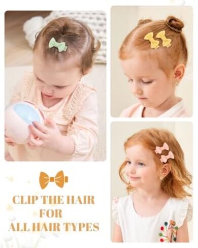 YHXX YLEN 40PCS Baby Girl Clips, 1.4" Mini Baby Hair Bows Grosgrain Ribbon Baby Clips for Fine Hair, Fully Lined Tiny Barrettes Baby Hair Accessories for Infants Toddlers in Kuwait