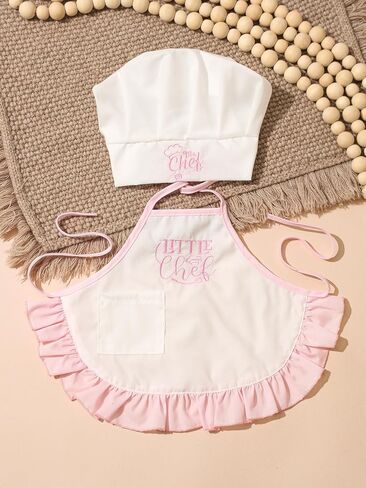 Ylsteed Boy Chef Outfits Newborn Photography Outfits Girl Infant Baby Photo Shoot Chef Costume Newborn Baby Photography Props Baby Chef Hat Apron Set (White 3-6M) in Kuwait