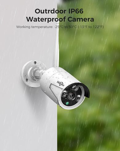 Hiseeu [24/7 Recording Home Security Camera System, No Subscription, 4K NVR with 3MP Corded Plug-in Powered Outdoor Bullet Cameras, 2.4G/5G Wireless WiFi Connection, 1TB HDD, Night Vision, IP65 in Kuwait