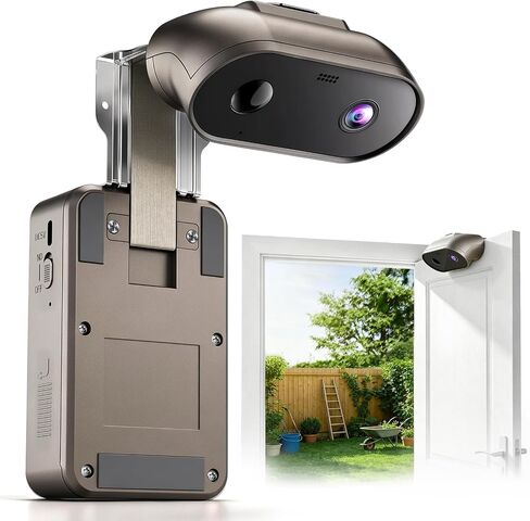 2K Indoor/Outdoor Security Camera, Wireless Doorcam for Home Surveillance, Free Cloud Storage, 2.4G/5Ghz WiFi, 2-Way Talk, AI Human Detection, Tamper-Proof, Compatible with Alexa in Kuwait