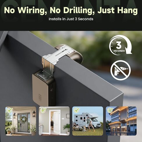 2K Indoor/Outdoor Security Camera, Wireless Doorcam for Home Surveillance, Free Cloud Storage, 2.4G/5Ghz WiFi, 2-Way Talk, AI Human Detection, Tamper-Proof, Compatible with Alexa in Kuwait