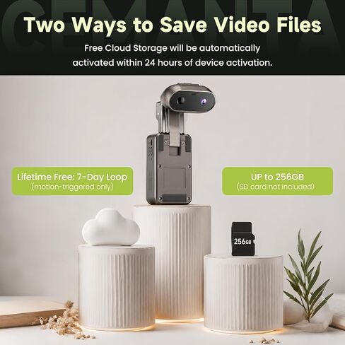 2K Indoor/Outdoor Security Camera, Wireless Doorcam for Home Surveillance, Free Cloud Storage, 2.4G/5Ghz WiFi, 2-Way Talk, AI Human Detection, Tamper-Proof, Compatible with Alexa in Kuwait