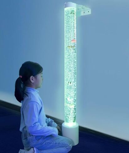 6FT Super Large Sensory Fish Bubble Light Tube, Wall Mountable Aquarium Column with Remote & 8 Color Changing Lights – Calming Sensory Night Light for Kids, Adults, and Special Needs in Kuwait