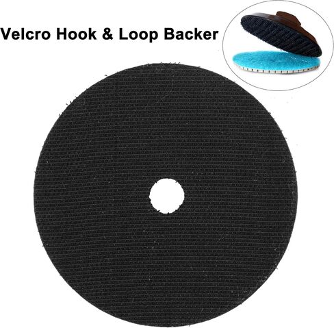 4 inch Polisher Backing Plate - Metal Arbor 5/8" 11 Thread Rubber Hook and Loop Backer Pad, Ideal Polishing Disc Holder for Concrete Tile Granite Marble Stone Countertop Floor Grinder (Black) in Kuwait