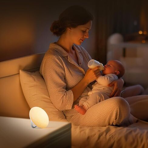 Baby Night Light | Egg Light for Nursery | Eye Caring Red Light | Soft Silicone BPA-Free, Dimmable, for Kids New Mom Breastfeeding Diaper Change, 1/3/6 H Timer, Warm White/Amber/Red Light in Kuwait