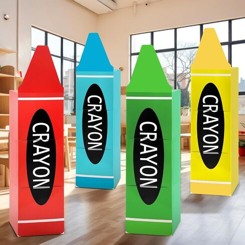 Bucherry 4 Pack Crayon Classroom Decor 47" Back to School Decoration Large Crayon Boxes for First Day of School Decor Welcome Back to Kindergarten Teacher Props for Preschool Classroom Photo Prop in Kuwait