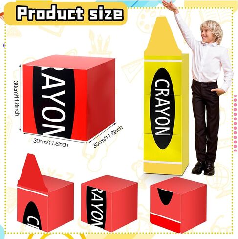 Bucherry 4 Pack Crayon Classroom Decor 47" Back to School Decoration Large Crayon Boxes for First Day of School Decor Welcome Back to Kindergarten Teacher Props for Preschool Classroom Photo Prop in Kuwait