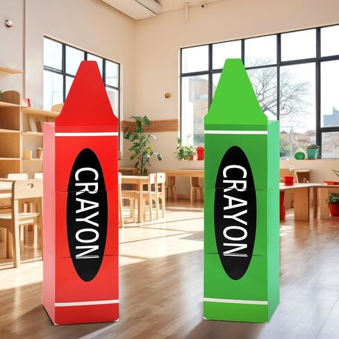 Bucherry 4 Pack Crayon Classroom Decor 47" Back to School Decoration Large Crayon Boxes for First Day of School Decor Welcome Back to Kindergarten Teacher Props for Preschool Classroom Photo Prop in Kuwait