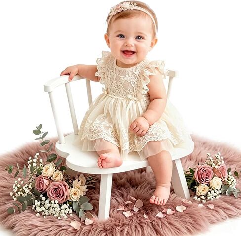 Newborn Photography Chair Prop Wooden Baby Photo Chair Mini Toddler Seat for Photoshoot Infant Studio Props for Newborn & Baby Pictures in Kuwait
