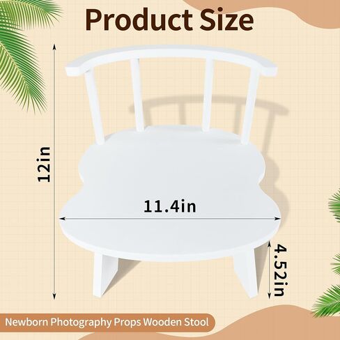 Newborn Photography Chair Prop Wooden Baby Photo Chair Mini Toddler Seat for Photoshoot Infant Studio Props for Newborn & Baby Pictures in Kuwait