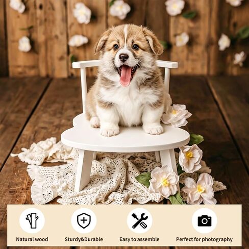 Newborn Photography Chair Prop Wooden Baby Photo Chair Mini Toddler Seat for Photoshoot Infant Studio Props for Newborn & Baby Pictures in Kuwait