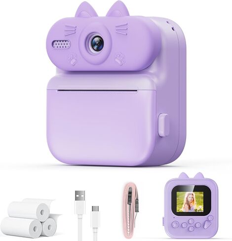 Kids Camera Instant Print Portable 1080P Digital Camera for Age 3-12 Suitable for Birthday Travel Party in Saudi Arabia