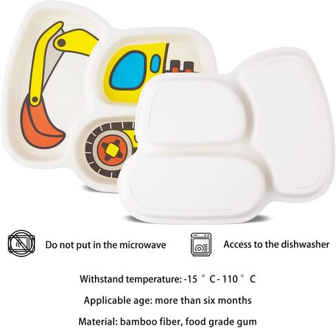 Kids Tableware Set, Included Plate Bowl Cup Fork and Spoon 5-Piece Set - Toddler Plates Dinnerware Dinner Dish Set Baby Feeding Divided Plate - Child Portion Control Dish Tray in Kuwait