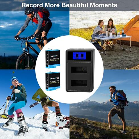 Battery Charger Kit, 2 Pack Batteries & Dual USB Charger Compatible with GoPro Hero 8/7/6/5 Black in Kuwait