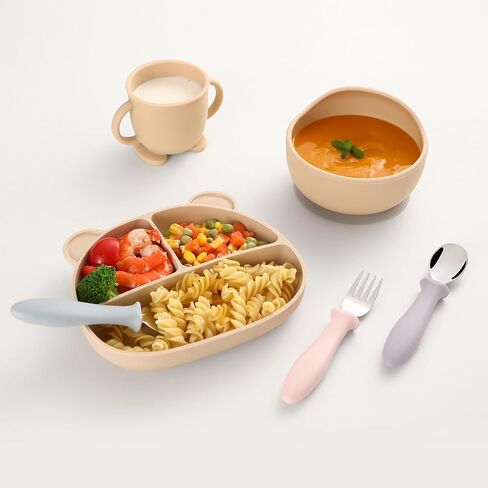 12 PCS Toddler Utensils Kids Silverware Set with Silicone Handle Children Food Grade 18/8 Stainless Steel Toddler Forks and Spoons Safe Anti-Choke Design Mirror Polished Sturdy Durable with 3 Colors in Kuwait