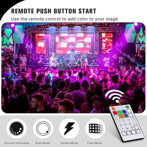 DJ Stage Strobe Lights: 120W 336LEDs RGBW & Amber 5IN1 Color Mixing - Remote & DMX Control - 16RGB & 8White & 8Amber Zones Chase Effect for Mobile Party Club Show Gig Band Dance Performance in Kuwait
