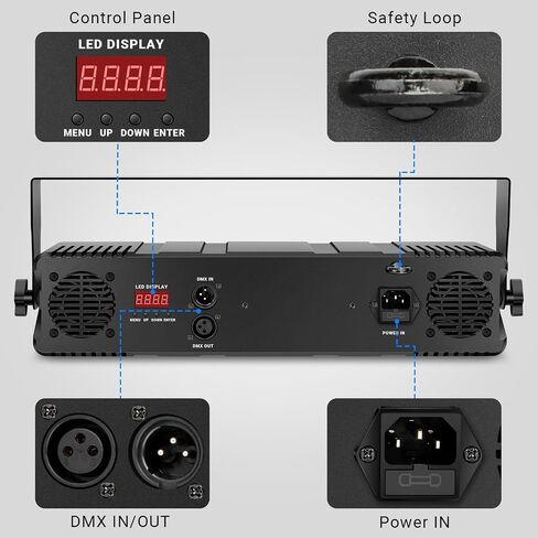 DJ Stage Strobe Lights: 120W 336LEDs RGBW & Amber 5IN1 Color Mixing - Remote & DMX Control - 16RGB & 8White & 8Amber Zones Chase Effect for Mobile Party Club Show Gig Band Dance Performance in Kuwait