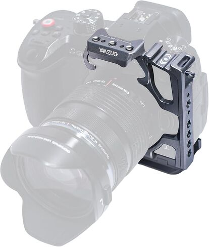 Lightweight Camera Cage for Panasonic Lumix GH5, 6061 Aluminum Alloy Protective Frame with Arca Swiss Quick Release Plate, Dual Cold Shoe Mounts, for Shooting Expansion (Titanium) in Kuwait