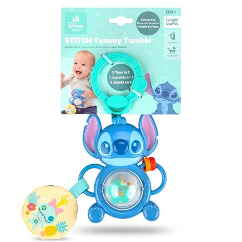 Disney Baby Stitch Tropical Teethe Rattle & Teether by Bright Starts, Pineapple Shaped Activity Teether Toy for Newborns and Up in Kuwait