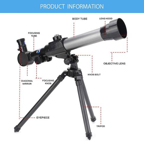 Telescopes for Beginners, 60mm HD Refractor Telescope for Astronomy Starter Scope with Tripod, Astronomical Telescope, 60mm Mirror Refractor Telescope, Aluminum Optics in Kuwait