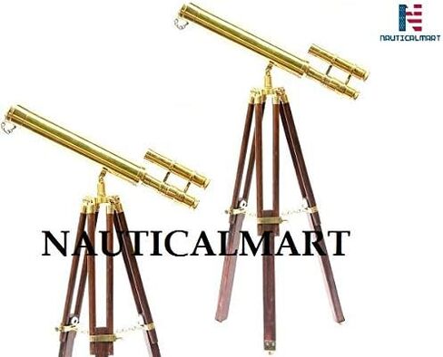NauticalMart Nautical Double Barrel Telescope with Tripod Stand 18" in Kuwait