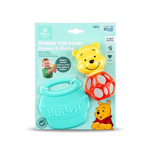 Disney Baby Stitch Tropical Teethe Rattle & Teether by Bright Starts, Pineapple Shaped Activity Teether Toy for Newborns and Up in Kuwait