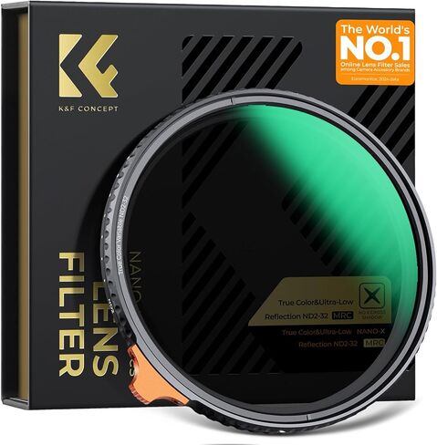 K&F CONCEPT 58mm True Color & Ultra Low Reflectivity ND2-32 Lens Filter | (1-5 Stops) Variable Neutral Density ND Lens Filter with 28 Multi-Layer Coatings (Nano-X Series) FN718 in Kuwait