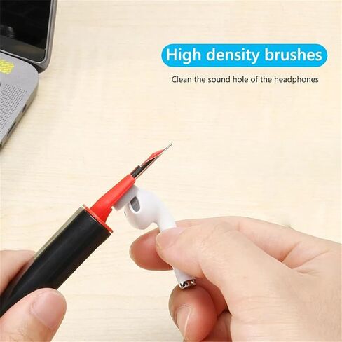 Cleaner Kit for AirPods Pro 3/2/1-4-in-1 Earbud Cleaning Pen with Metal Tip, Soft Brush & Flocking Sponge, Cleaning Tool for Wireless Earbuds, Charging Case, Phone, Keyboard & Electronics in Kuwait