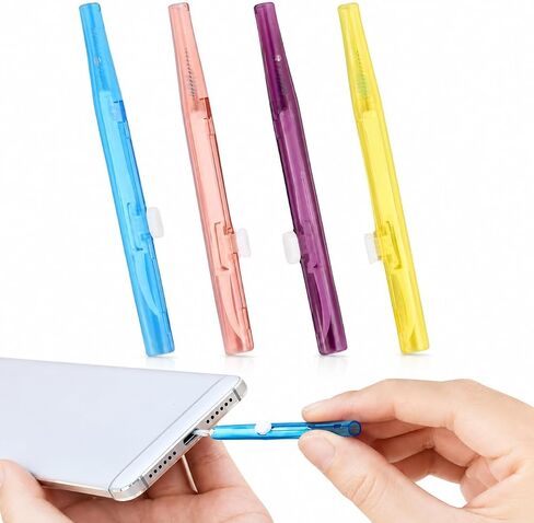 4pcs Mobile Phone Retractable Cleaning Set Multi Functional Earphone Cleaning Kit for Charging Port Lightning Cable Connector in Kuwait