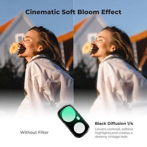K&F CONCEPT Black Diffusion 1/4 Filter Compatible with Insta360 Luna Ultra | Black-Mist 1/4 Filter with Magnetic Mount, Creates a Cinematic Soft Glow and Atmospheric Mood, FI061 in Kuwait