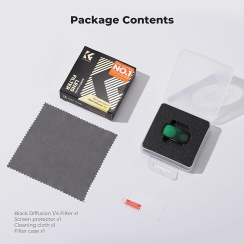 K&F CONCEPT Black Diffusion 1/4 Filter Compatible with Insta360 Luna Ultra | Black-Mist 1/4 Filter with Magnetic Mount, Creates a Cinematic Soft Glow and Atmospheric Mood, FI061 in Kuwait