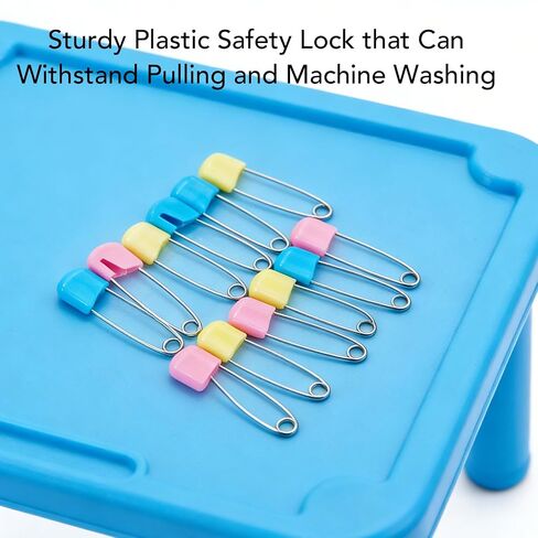 Yctze 12 PCS Diaper Pins, Compact Strong abs Stainless Steel Safety Nappy Pins with Plastic Head, Curved Needle Design for Laundry Crafts DIY Jewelry Making 1.57x0.75x0.2in (Small Size) in Kuwait