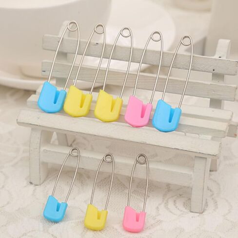 Yctze 12 PCS Diaper Pins, Compact Strong abs Stainless Steel Safety Nappy Pins with Plastic Head, Curved Needle Design for Laundry Crafts DIY Jewelry Making 1.57x0.75x0.2in (Small Size) in Kuwait