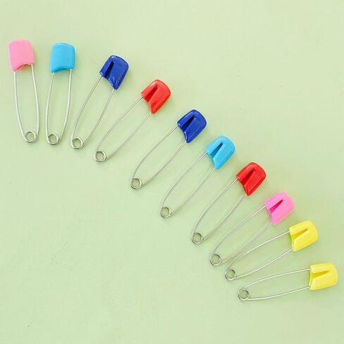 Yctze 12 PCS Diaper Pins, Compact Strong abs Stainless Steel Safety Nappy Pins with Plastic Head, Curved Needle Design for Laundry Crafts DIY Jewelry Making 1.57x0.75x0.2in (Small Size) in Kuwait