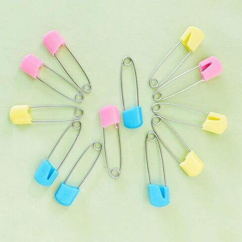 Yctze 12 PCS Diaper Pins, Compact Strong abs Stainless Steel Safety Nappy Pins with Plastic Head, Curved Needle Design for Laundry Crafts DIY Jewelry Making 1.57x0.75x0.2in (Small Size) in Kuwait