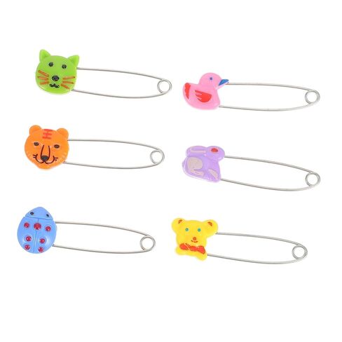 VICASKY 30pcs Animal Safety Pins Long Diaper Pins Stainless Steel Newborn Diaper Fasteners in Kuwait